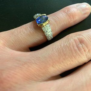 Judy Meli Diamonique Simulated Tanzanite - 14K Gld